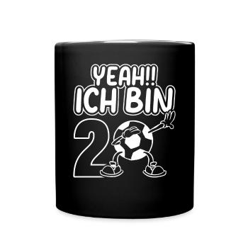 Fußballspieler - Yeah Ich bin 20 Geburtstag Fußbal - Tasse einfarbig - Schwarz - Vorne