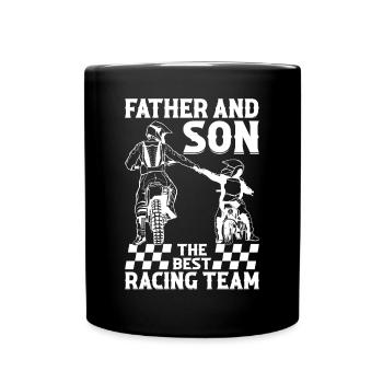 Father And Son The Best Racing Team - Dirtbike Mot - Full Colour Mug - black - Front