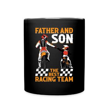 Père et fils La meilleure équipe de course - Motocross Mar - Mug uni - noir - Devant