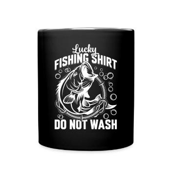 Angler Fisherman Fishing - Lucky Fishing Shirt Do - Full Colour Mug - black - Front