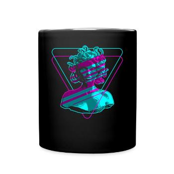 Medusa Vaporwave - Tasse einfarbig - Schwarz - Vorne