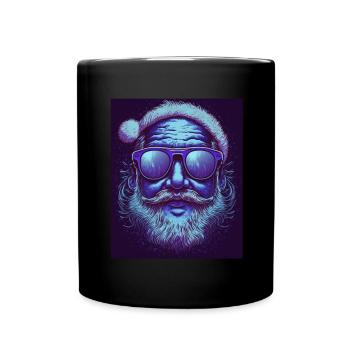 Weihnachten Neon Abstrakt Sonnenbrille Kosmisch - Tasse einfarbig - Schwarz - Vorne