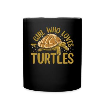 Sea Turtle Lover Girls A Girl Who Loves Turtles - - Tasse einfarbig - Schwarz - Vorne
