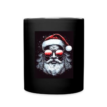 Weihnachten Neon Bodybuilding Sonnenbrille Muskeln - Tasse einfarbig - Schwarz - Vorne