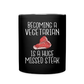 BBQ Grill Rindfleisch Liebhaber Geschenke - Tasse einfarbig - Schwarz - Vorne