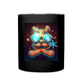 Weihnachten Lebkuchen Neon Abstrakt Sonnenbrille - Tasse einfarbig - Schwarz - Vorne