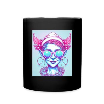 Weihnachten Fee Elfe Neon Abstrakt Sonnenbrille - Tasse einfarbig - Schwarz - Vorne