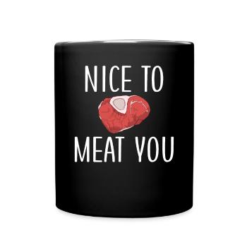 BBQ Grill Boeuf Viande Amoureux Cadeaux - Mug uni - noir - Devant
