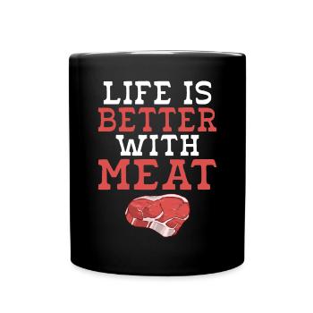 BBQ Grill Boeuf Viande Amoureux Cadeaux - Mug uni - noir - Devant