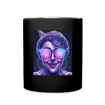 Weihnachten Fee Elfe Neon Abstrakt Sonnenbrille - Tasse einfarbig - Schwarz - Vorne