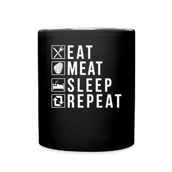 BBQ Grill Boeuf Viande Amoureux Cadeaux - Mug uni - noir - Devant