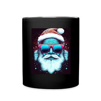Weihnachten Neon Bodybuilding Sonnenbrille Muskeln - Tasse einfarbig - Schwarz - Vorne