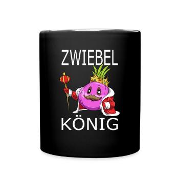 Zwiebel König - Tasse einfarbig - Schwarz - Vorne