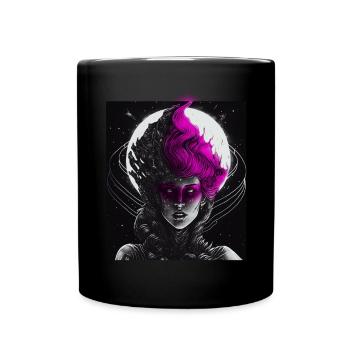 Evil Old Woman Horror Gothic Horror Witch Abstract - Full Colour Mug - black - Front