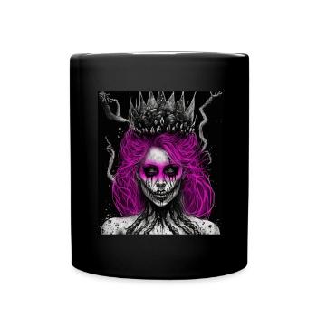 Evil Old Woman Horror Gothic Horror Witch Abstract - Full Colour Mug - black - Front