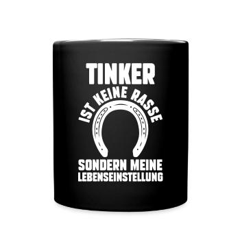 Pferd Reitsport Reiten Pferdesport Tinker - Tasse einfarbig - Schwarz - Vorne