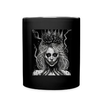 Evil Old Woman Horror Gothic Horror Witch Abstract - Full Colour Mug - black - Front