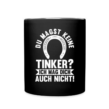 Pferd Reitsport Reiten Pferdesport Tinker - Tasse einfarbig - Schwarz - Vorne