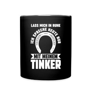 Pferd Reitsport Reiten Pferdesport Tinker - Tasse einfarbig - Schwarz - Vorne