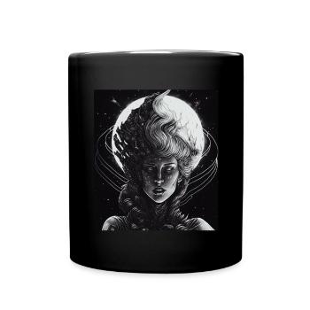 Evil Old Woman Horror Gothic Horror Witch Abstract - Full Colour Mug - black - Front