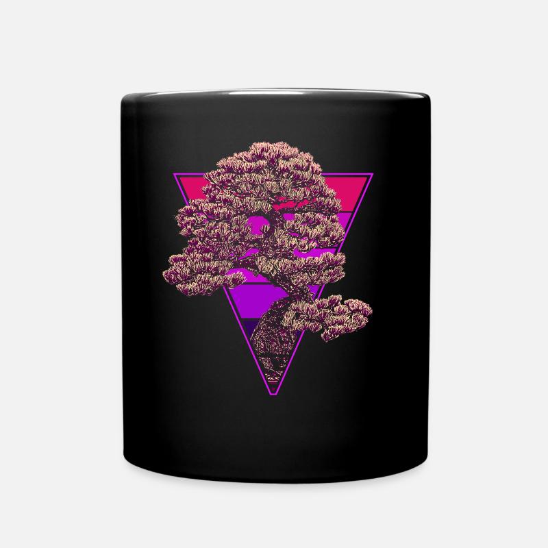 Bunter Bonsai Baum - Tasse einfarbig - Schwarz