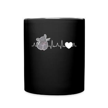 Chinchilla Herzschlag - Tasse einfarbig - Schwarz - Vorne