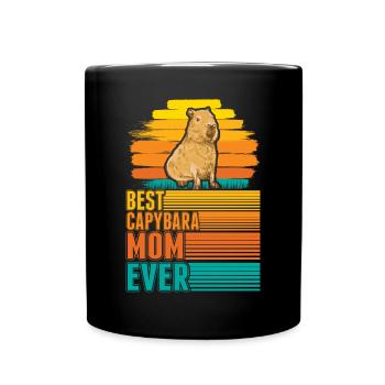Best Capybara Mom Ever Wasserschwein Mama - Full Colour Mug - black - Front
