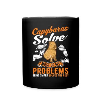 Capybara Wasserschwein Capibara - Full Colour Mug - black - Front