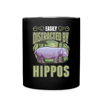 Facilement distrait par les hyènes Erdwolf Hyène - Mug uni - noir - Devant
