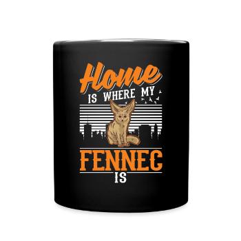 Zuhause ist wo mein Fennek ist - Tasse einfarbig - Schwarz - Vorne