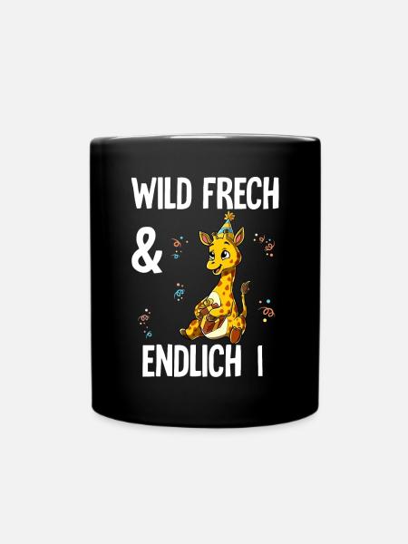 1. Geburtstag Giraffe Wild Frech Und Endlich 1 - Tasse einfarbig - Schwarz