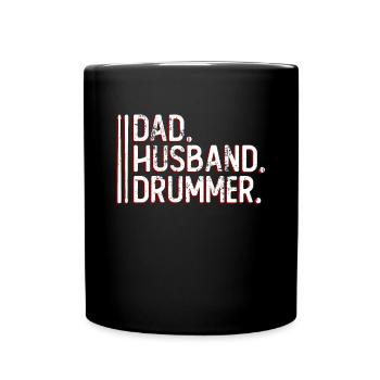 Père. Mari. Batteur. -Batteur - Mug uni - noir - Devant