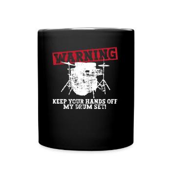 Warning - Hands off my drums! Skirt - Full Colour Mug - black - Front