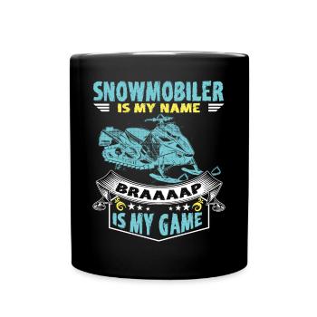Motoneige Braaaap est mon jeu de motoneige - Mug uni - noir - Devant