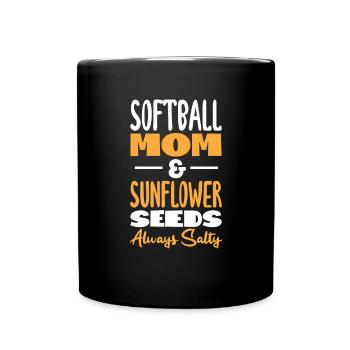 Softball Maman Baseball Fille Fils Cadeau - Mug uni - noir - Devant