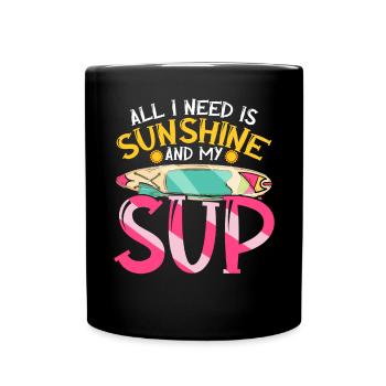 Tout ce dont j’ai besoin, c’est de soleil et de mon SUP Stand-up Paddle - Mug uni - noir - Devant