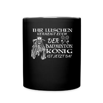 Badminton Spieler Geschenkidee Design - Tasse einfarbig - Schwarz - Vorne