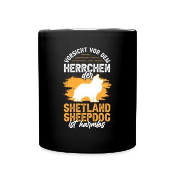 Shetland Sheepdog Herrchen britischer Sheepdog - Tasse einfarbig - Schwarz - Vorne