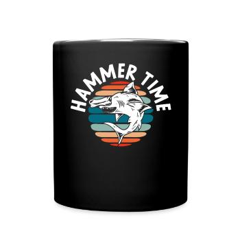 Hammer Zeit Hammerhai Meeresbiologie Tier - Tasse einfarbig - Schwarz - Vorne