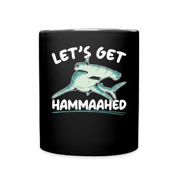 Lasst uns Hammaahed Hammerhai-Liebhaber bekommen - Tasse einfarbig - Schwarz - Vorne