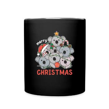 Koala Arbre de Noël Joyeux Noël - Mug uni - noir - Devant