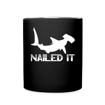Nail It Hammerhead Shark Marine Biology Tier - Tasse einfarbig - Schwarz - Vorne