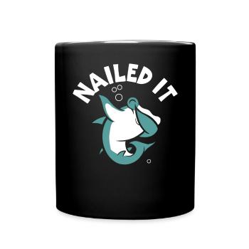 Nail It Hammerhead Shark Marine Biology Tier - Tasse einfarbig - Schwarz - Vorne