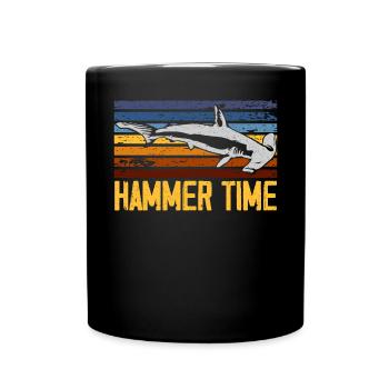 Hammer Zeit Hammerhai Meeresbiologie Tier - Tasse einfarbig - Schwarz - Vorne