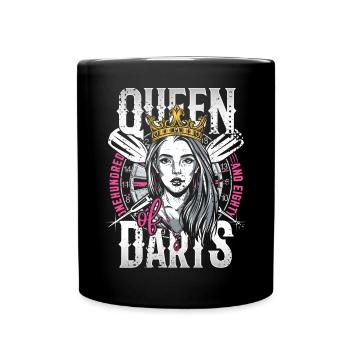 Retro Dart Motifs & Vintage Dartboard 180 Dart - Full Colour Mug - black - Front