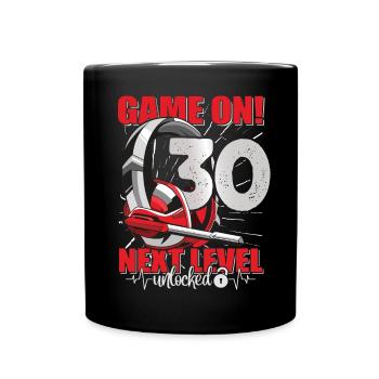 Next Level unlocked 30th Birthday Men's Gaming - Full Colour Mug - black - Front