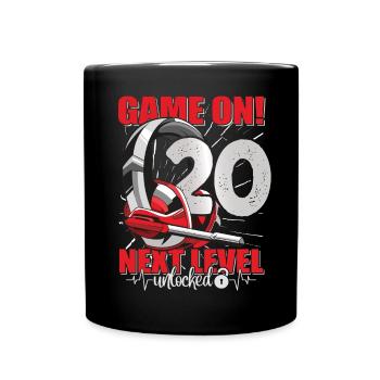 Next Level unlocked 20th Birthday Men's Gaming - Full Colour Mug - black - Front