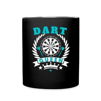 Retro Dart Motifs & Vintage Dartboard 180 Dart - Full Colour Mug - black - Front