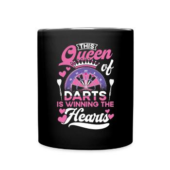 Retro Dart Motifs & Vintage Dartboard 180 Dart - Full Colour Mug - black - Front