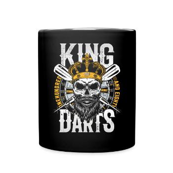 Retro Dart Motifs & Vintage Dartboard 180 Dart - Full Colour Mug - black - Front